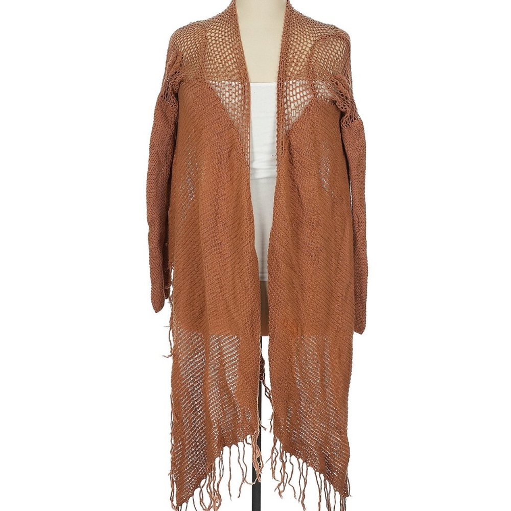 Rust Open Knit Cardigan